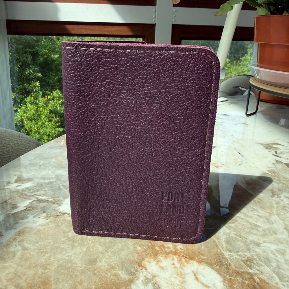 Portland Leather Goods Modern Passport Holder Plum Purple Leather PASS-PLM-MOD